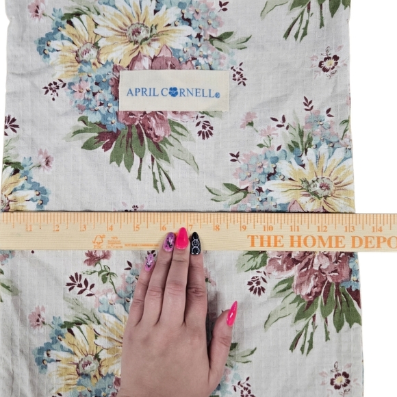 April Cornell Floral Tote Bag Shopping Gardening Sack Market White With Flowers - Picture 7 of 9